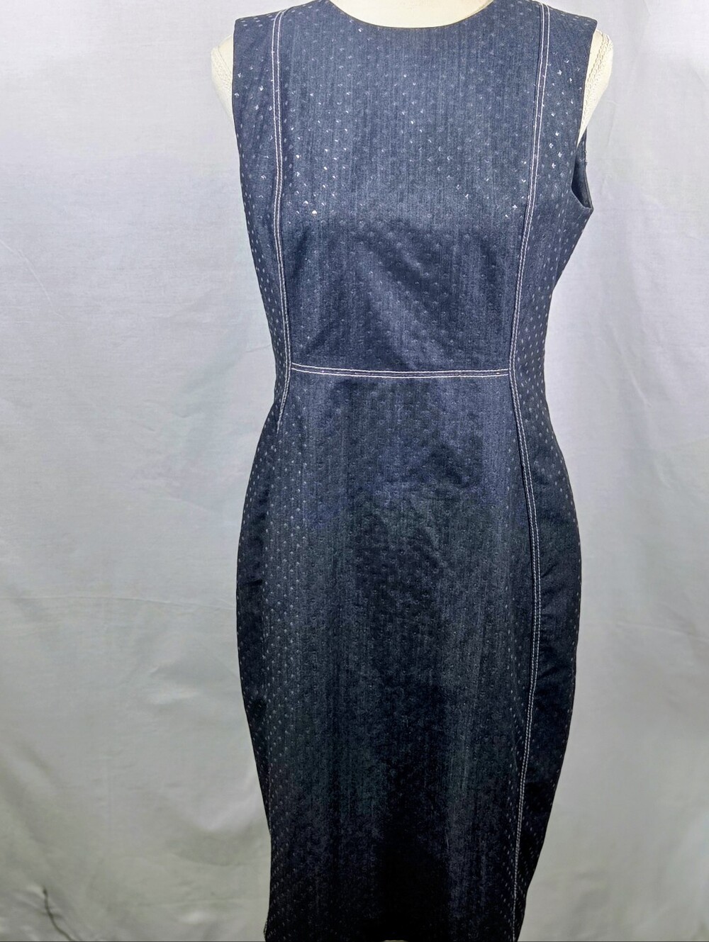 Calvin Klein Navy Sleeveless Sheath Dress
